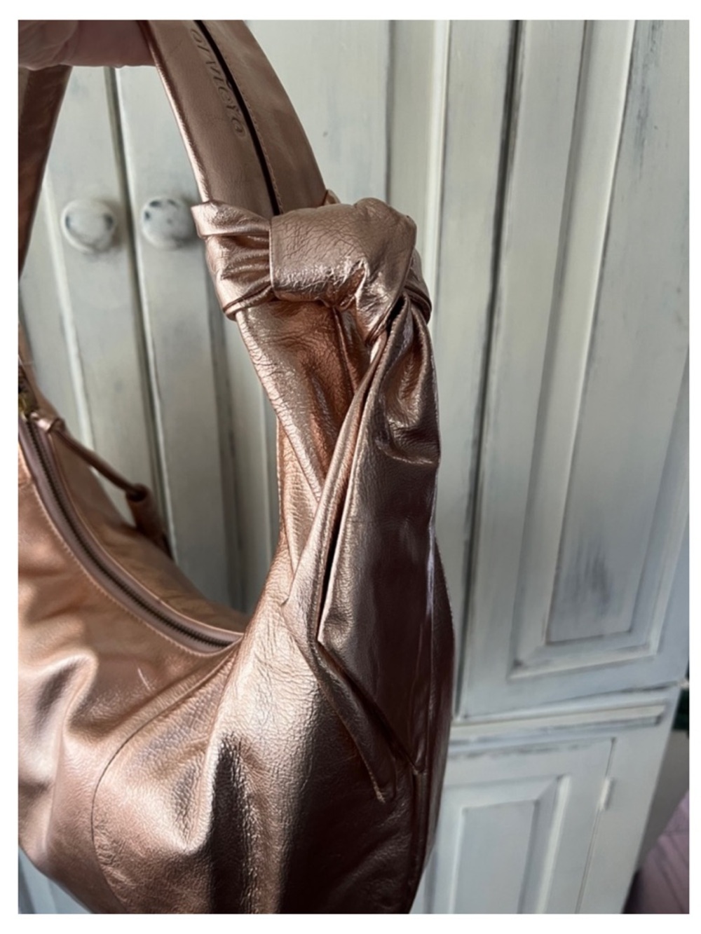 🟠NWT ORVIETO by Estel Park “Bella Lucido” Leather Shoulder Bag in Indian Copper - Picture 5 of 13